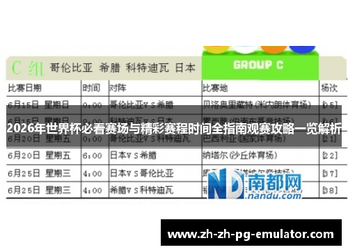 2026年世界杯必看赛场与精彩赛程时间全指南观赛攻略一览解析